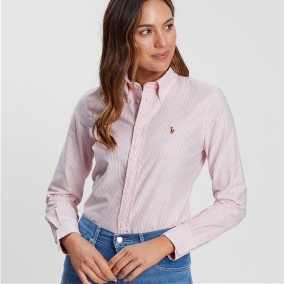 Ralph Lauren Tops - Ralph Lauren pink pinstripe button down